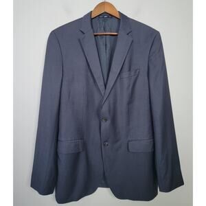 Hugo Boss Guabello Super 130s Blazer Mens 42L Wool Navy Blue Regular Fit